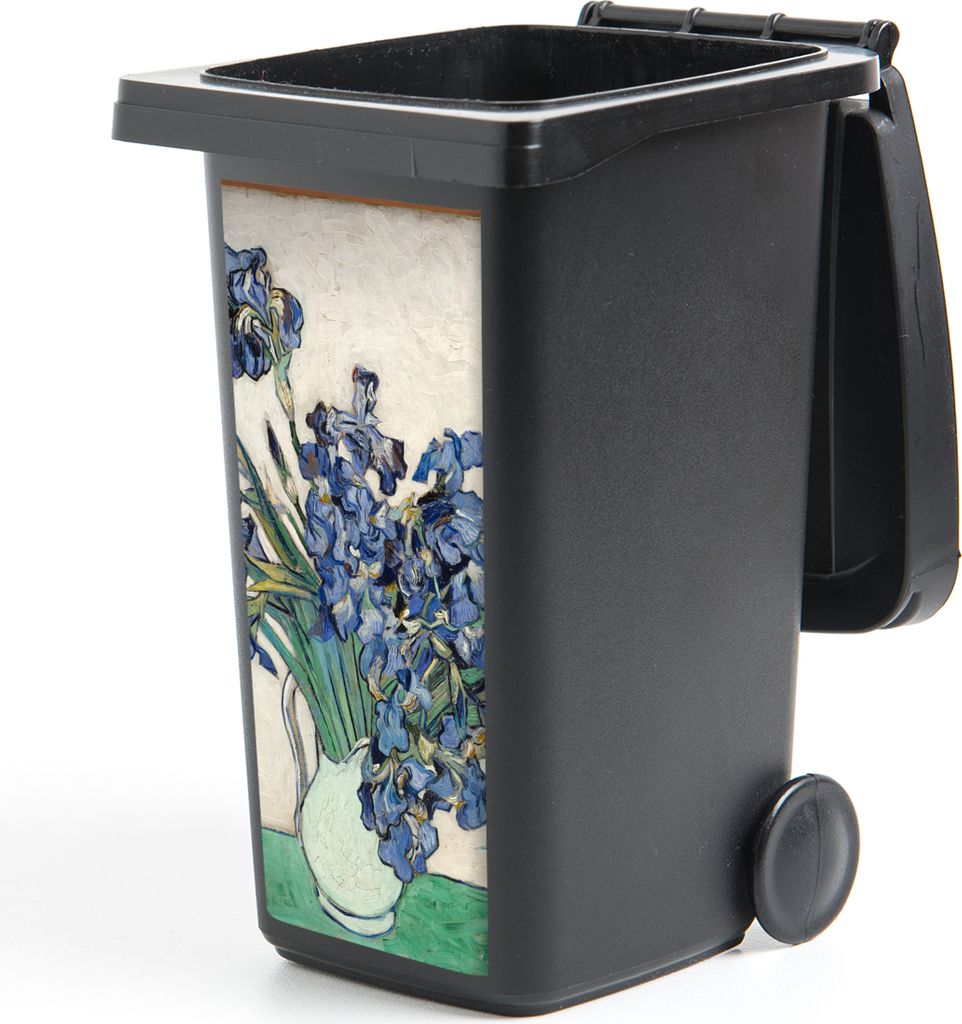 MuchoWow Mülltonnenaufkleber Stilleben mit Schwertlilien - Vincent van Gogh 44x98 cm - Containeraufkleber - Aufkleber - Mülltonnen-Aufkleber