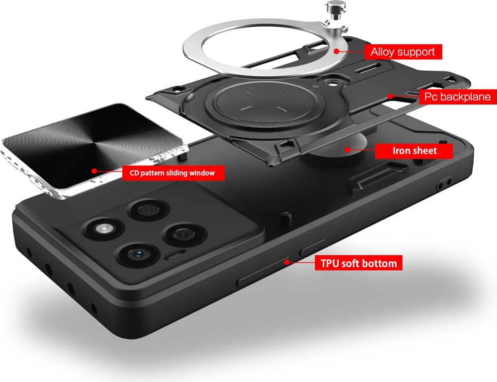 Cover Honor X8 4G POUHYE - Custodia Morbida In Silicone TPU, Protezione Fotocamera, Antiurto, Nero