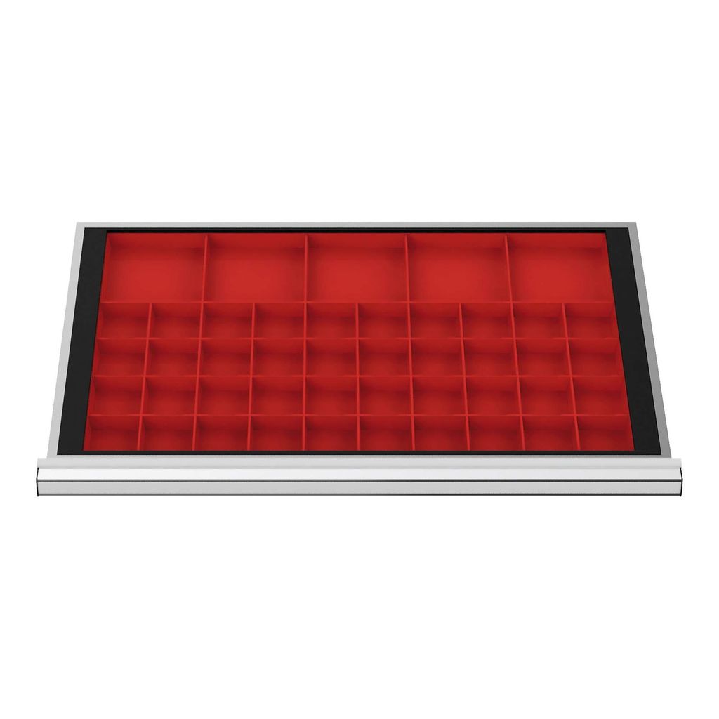 STIER Schubladeneinteilung Kleinteilekästen BLH 50 mm Innenmaß 800x450 mm 40 KTK 75x75 mm