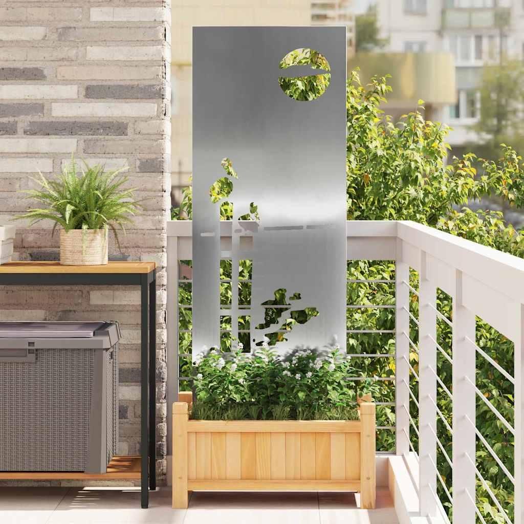Garten Sichtschutz-Leinwand Silber 50 x 140 cm Verzinkter Stahl