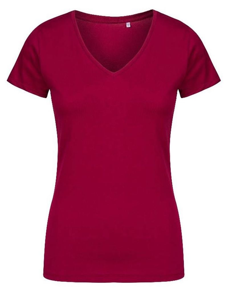 X.O By Promodoro - T-Shirt V-Ausschnitt für Damen LT3557 (S) (Beerenrot)