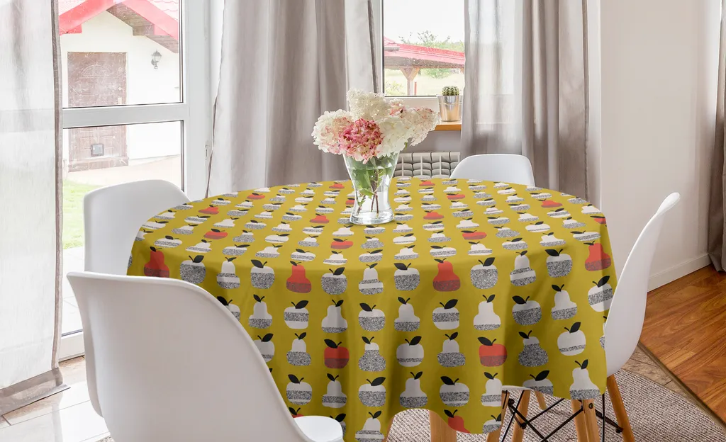 Tovaglia Circolare 150cm Antimacchia ABAKUHAUS Pop Art Pere Mele