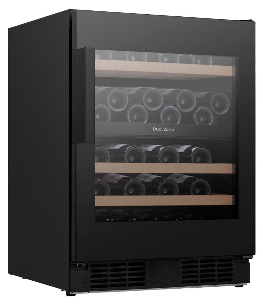 Gorenje RW3N122GSLF Weinkühlschrank, 2 Temperaturzonen, 128 Liter, 46 Flaschen, WiFi-Steuerung, LED-Beleuchtung, Schwarz