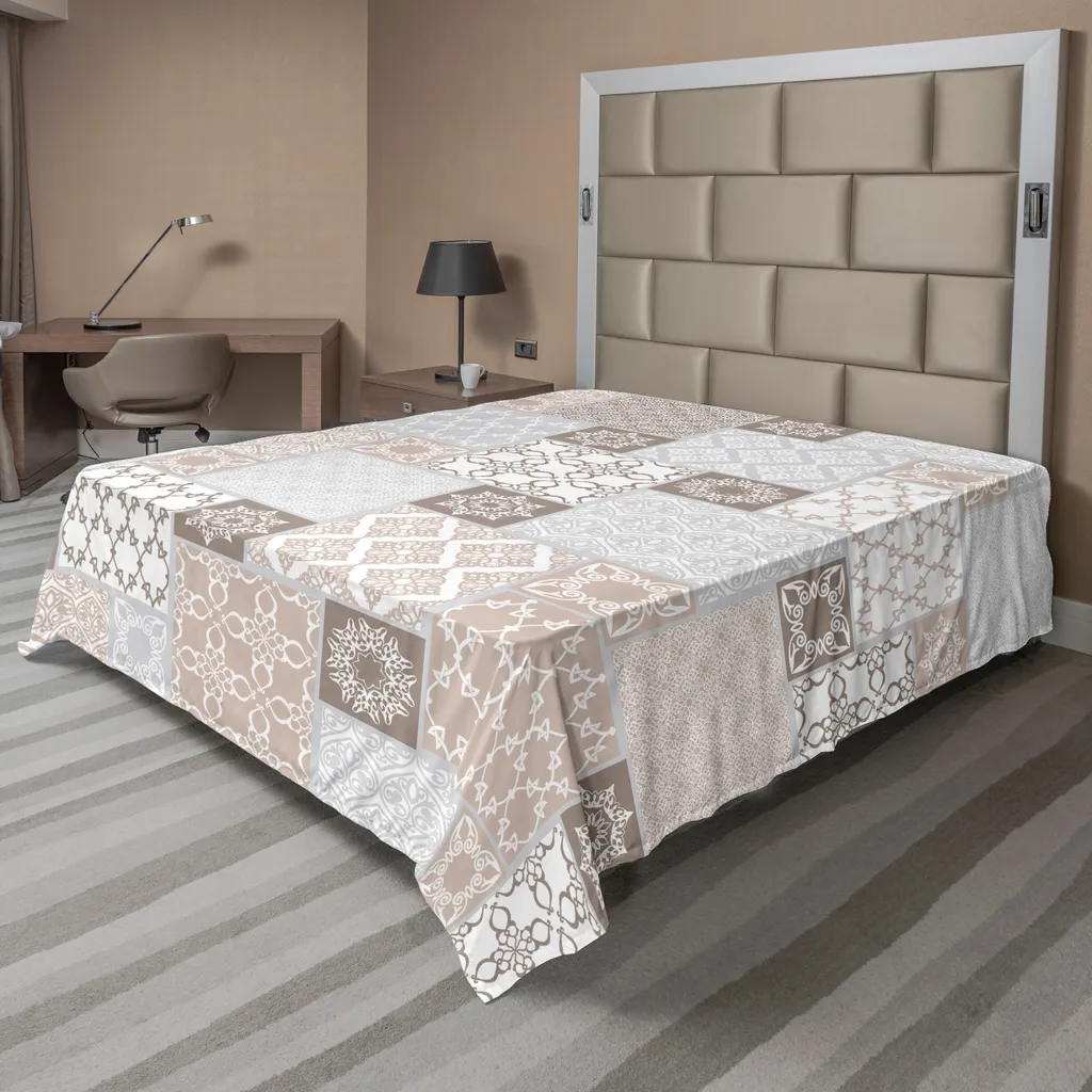 Drap de lit plat anti-plis 260x228 cm, fini doux pour sommeil réparateur
