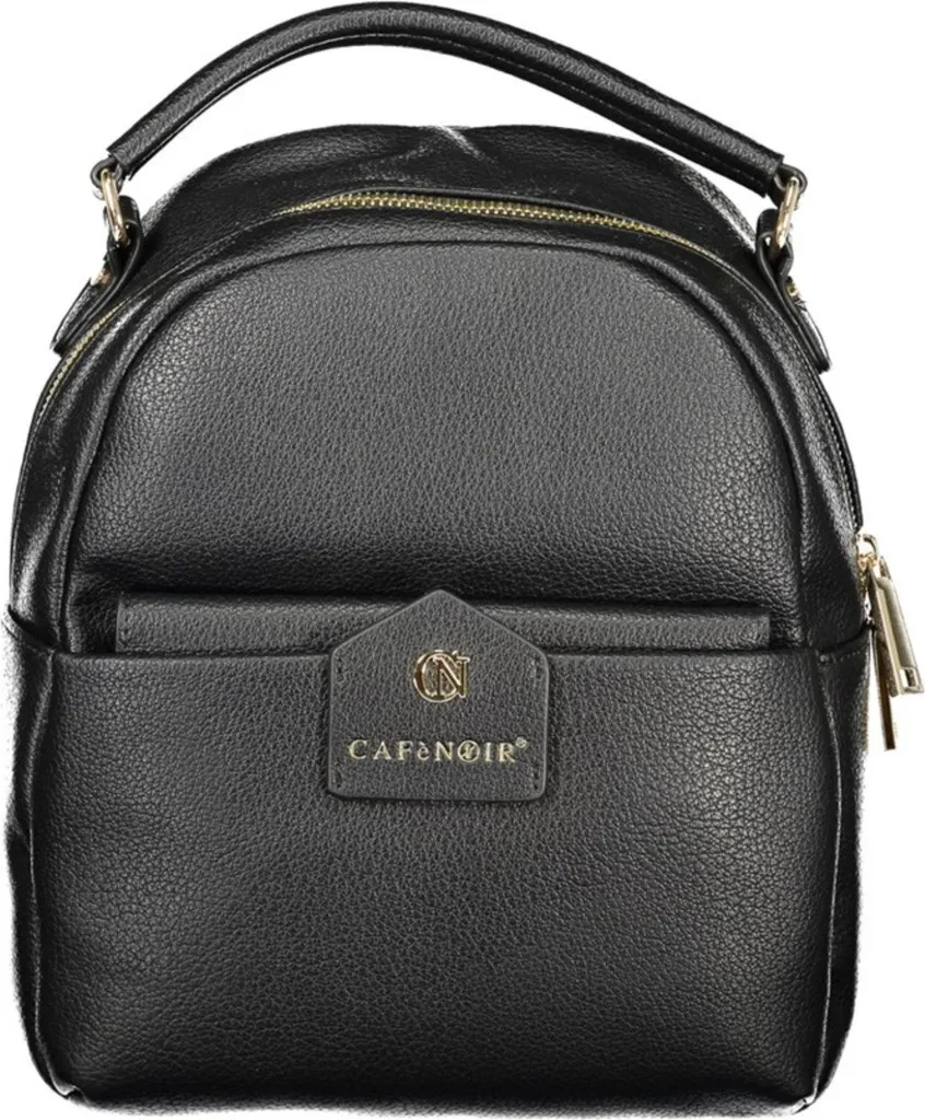 Sac à dos de ville CafeNoir en similicuir noir - Format Compact Femme