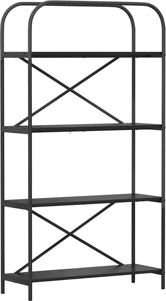 Bücherregal Schwarz Eichen-Optik 80 x 30 x 146 cm Holzwerkstoff