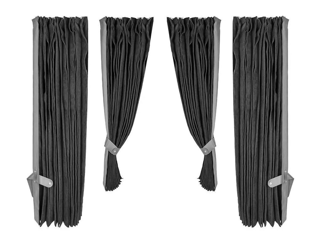 Tende Iveco S-Way 4 Pezzi | Microfibra Oscurante Nero-Grigio - 3