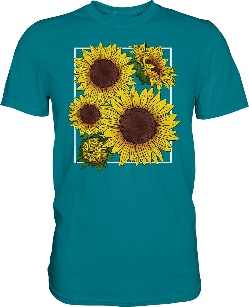 Sonnenblumen T-Shirt Gärtner Geschenk Garten – Diva Blue / Produktbild 