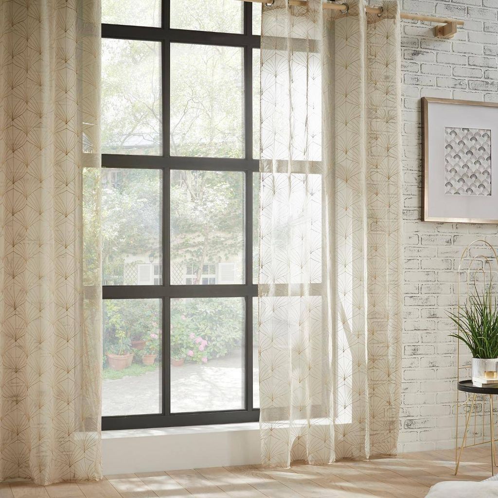Atmosphera - Tenda oscurante feuilles giallo senape 140x260cm | Leroy Merlin