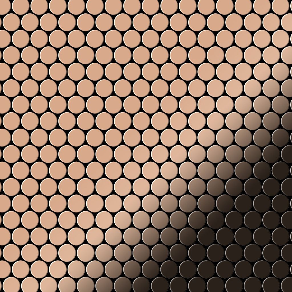Mosaik Fliese massiv Metall Kupfer gewalzt kupfer 1,6mm stark Penny-CM