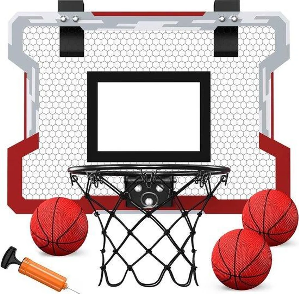 Panier de basket mural enfant avec 3 ballons et accessoires de jeu