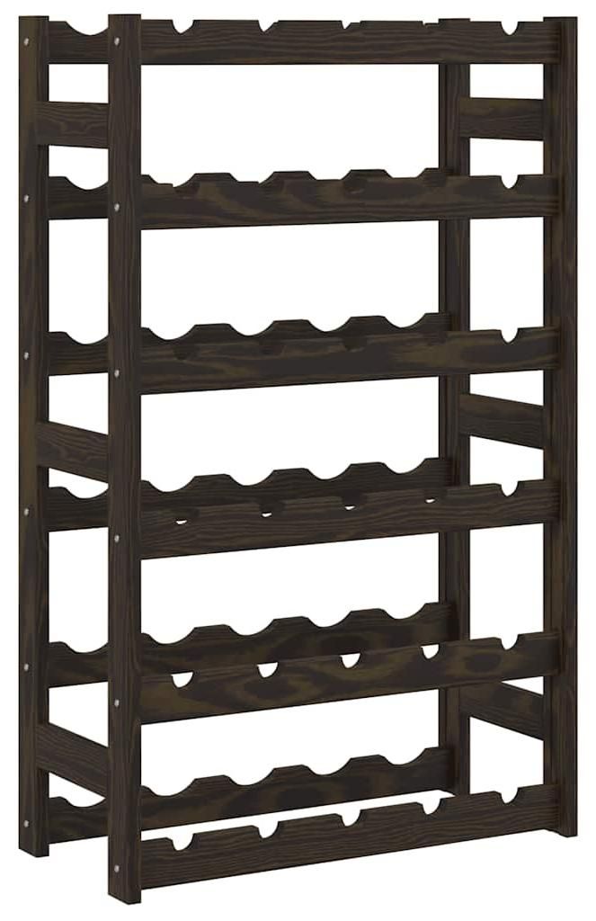 vidaXL Weinregal für 30 Flaschen Schwarz Massivholz Kiefer
