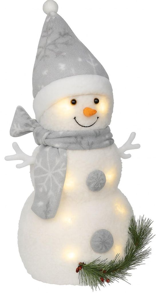 Schneemann Deko beleuchtet 8 warmweiße LEDs Weihnachten Produktbild 