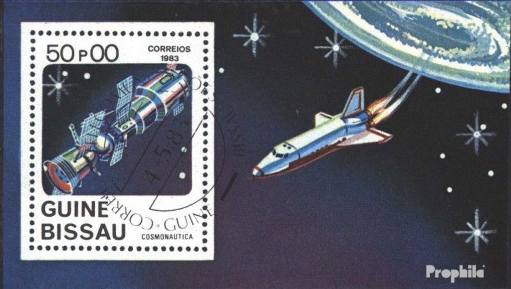 Briefmarken Guinea-Bissau 1983 Mi Block249 (kompl.Ausg.) gestempelt Raumfahrt