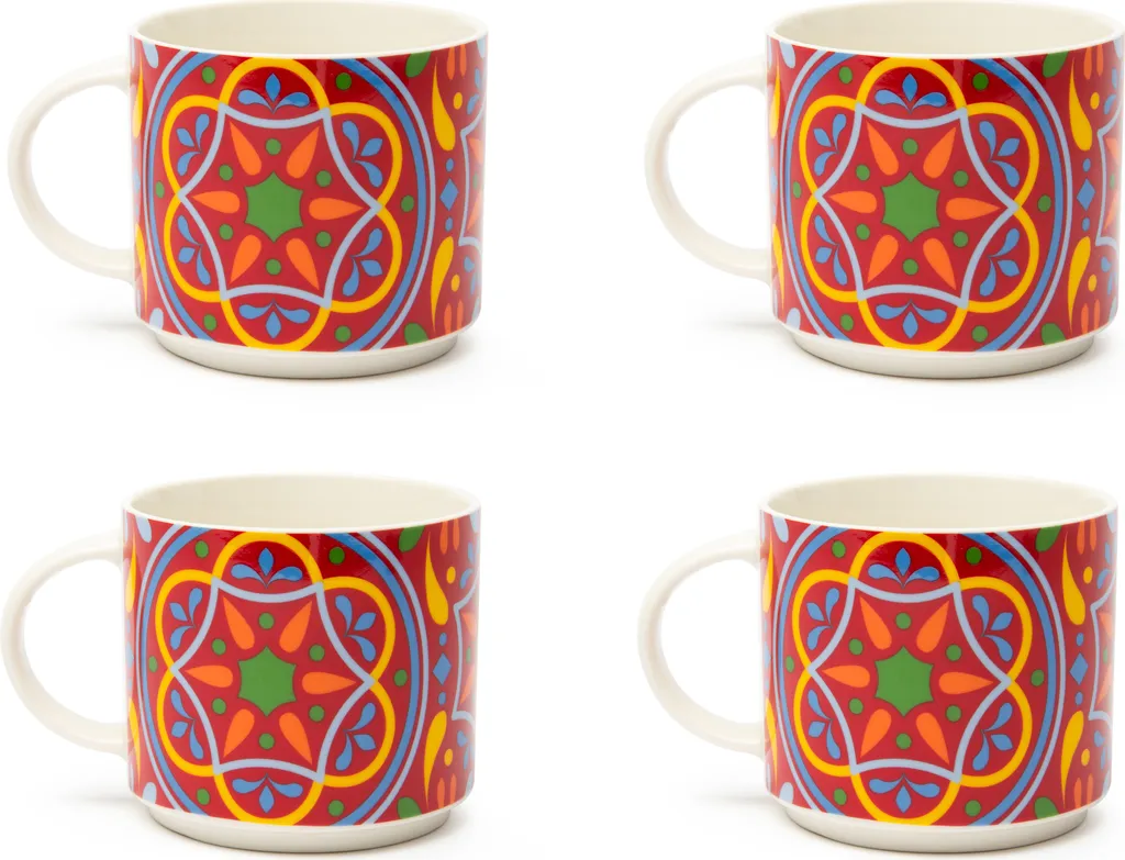 Set di 4 tazze da tè Excelsa in porcellana Puebla da 29 cl multicolore