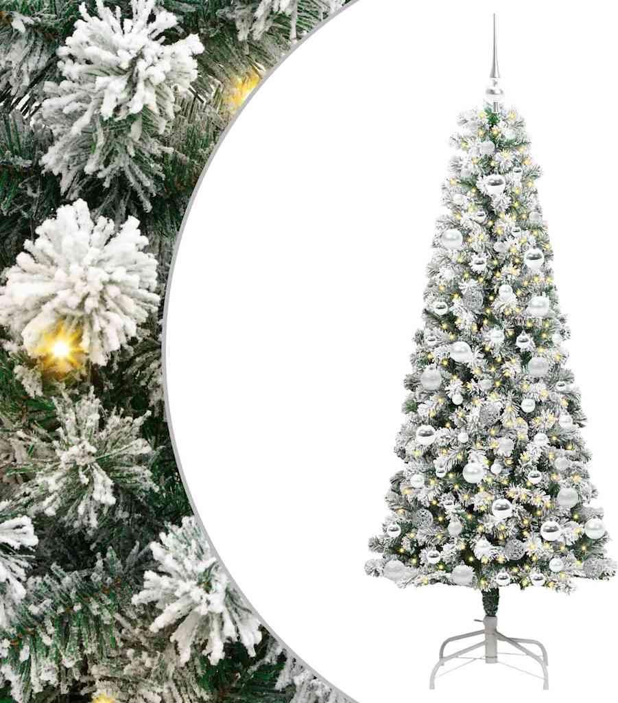 "2026 Moderne" Künstlicher klappbarer Weihnachtsbaum Grün und Weiß 180cm - Künstliche Weihnachtsbäume CC999684