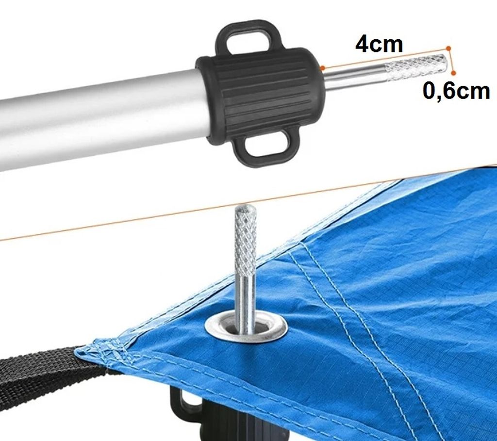 VidaXL 2 Aste Per Parasole A Vela In Acciaio Zincato, 200/250 Cm, Con Picchetti E Corde, Per Tende Da Sole E Ombra