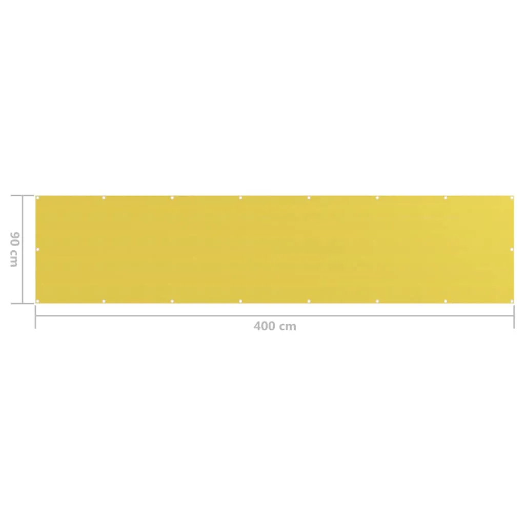 Telo Privacy Giallo per Balcone 90x400 cm HDPE | Design vidaXL - 4