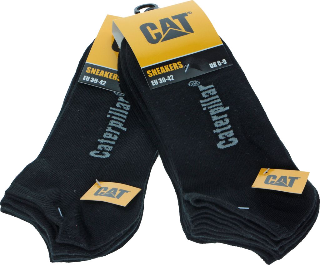 Caterpillar 6 Paar Herren socken Knöchelhöhe Baumwolle Schwarz39-42