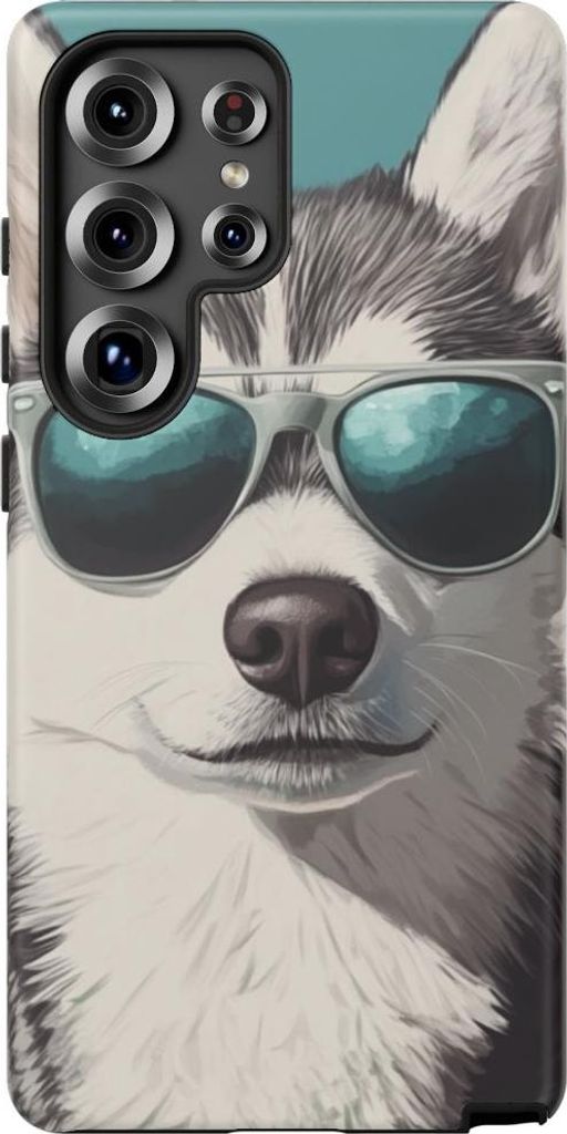 Lässiger Husky mit Sonnenbrille – Hülle Kompatibel mit Samsung Galaxy S25 Ultra