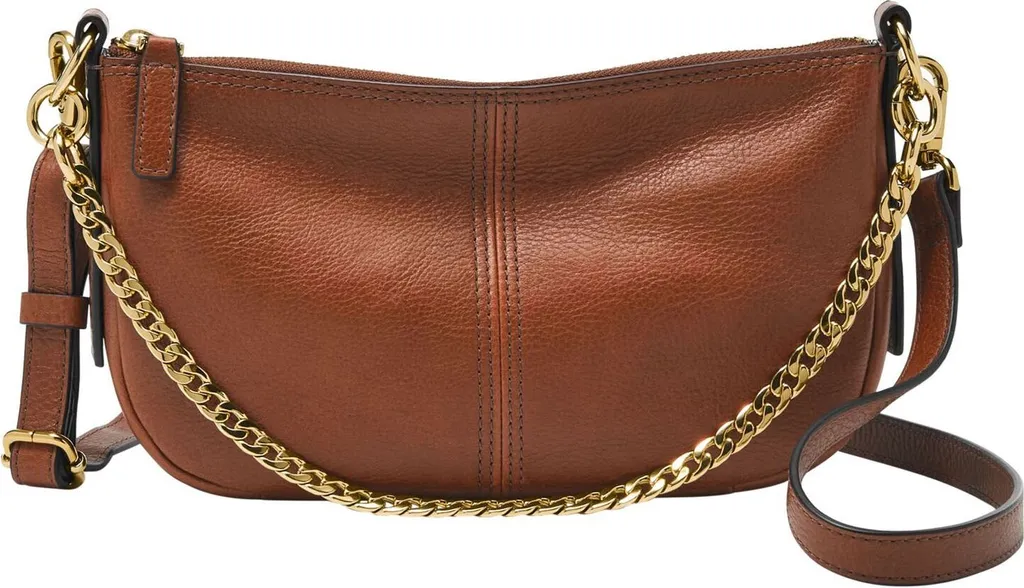 Fossil Jolie Sac à Épaule en Cuir Marron - Sac à Main Vintage Femme