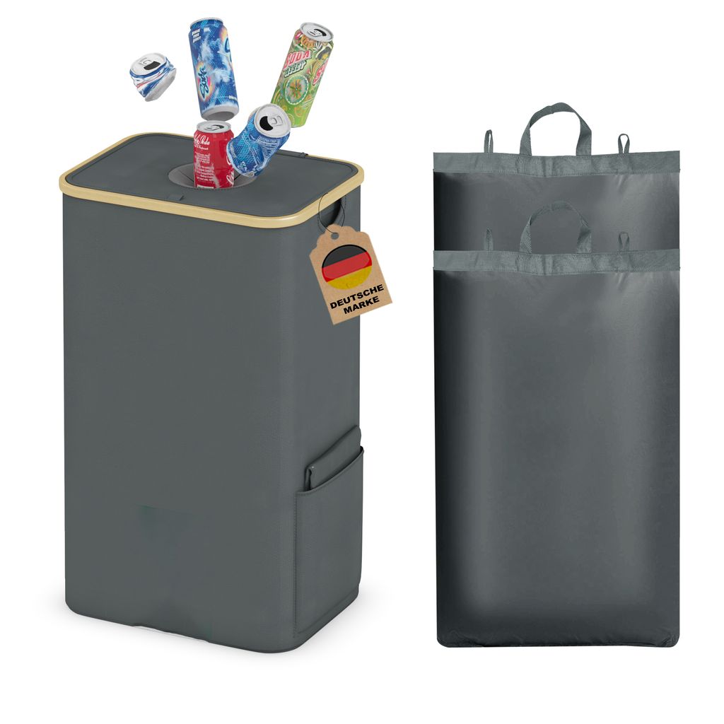 Adeldream 100L Pfandflaschen Sammelbehälter Groß Pfandflaschen Aufbewahrung Behälter Leergut & Altglas Aufbewahrung mit Softgrip-Griffen Flasche...