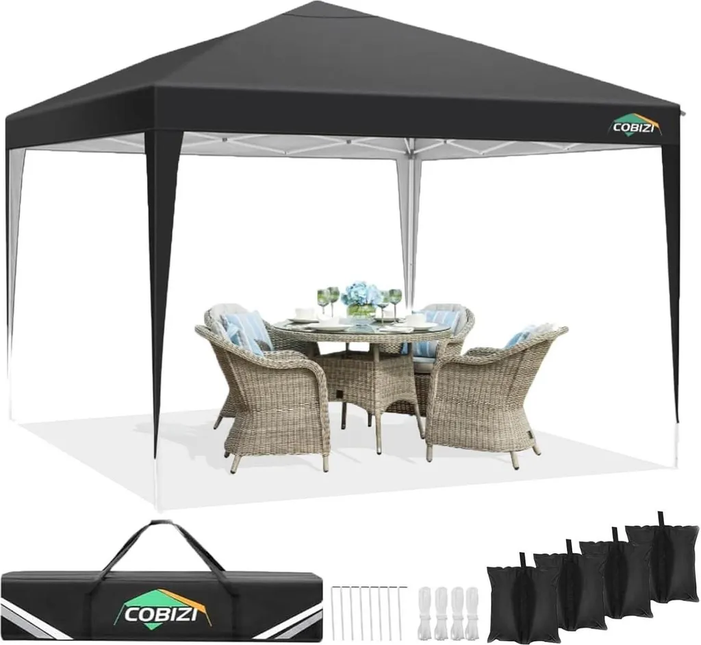 Abri de Terrasse 3x3m pour Réception Extérieure Pavillon Noir Stable