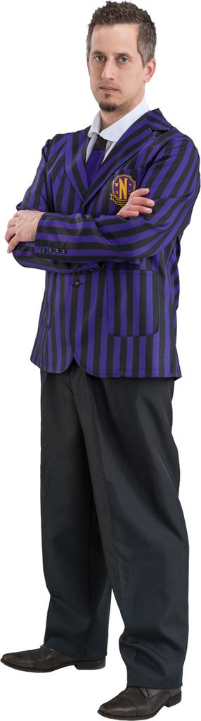 Wednesday Schuluniform schwarz-violett für Männer Größe: M