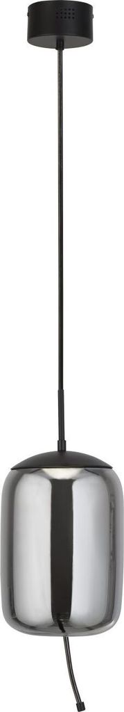 LED Hängeleuchte Metall Rauchglas Ø 18 cm rund H: max. 150 cm Schwarz Rauchgrau 2700 K warmweißes Licht Retro