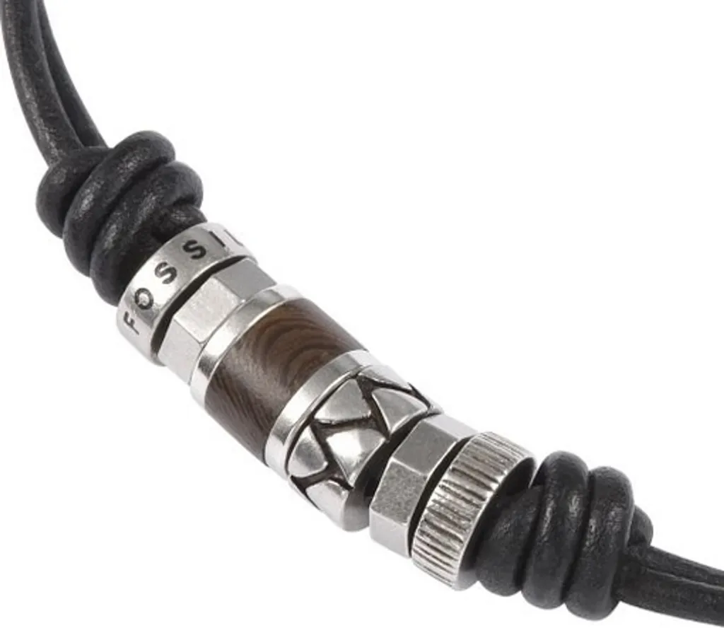 Collana Fossil Uomo Pelle Nera JF84068040 | Accessorio Urban Chic - 4