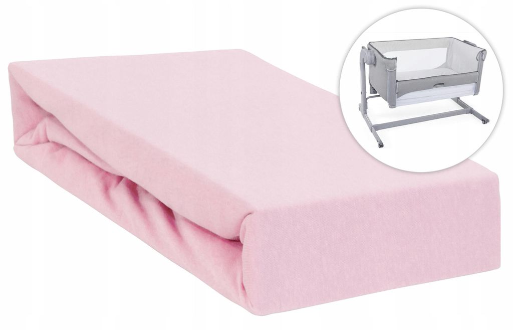 Spannbettlaken 50x83 cm passend für Chicco Next2Me & Beistellbetten, 100% Baumwolle mit Rundumgummi,