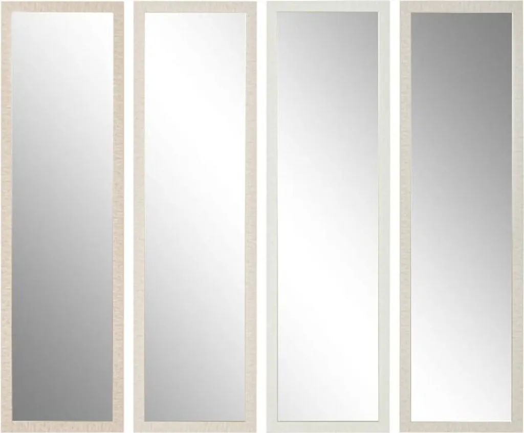 Miroir Mural Moderne Home ESPRIT Lot de 4 Pièces en Blanc, Marron et Gris