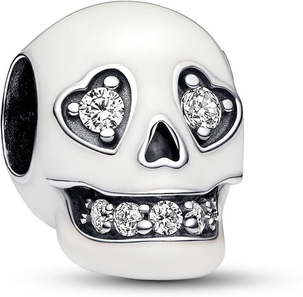 Pandora Glow-in-the-dark Funkelnder Totenkopf Charm 792811C01 Anhänger