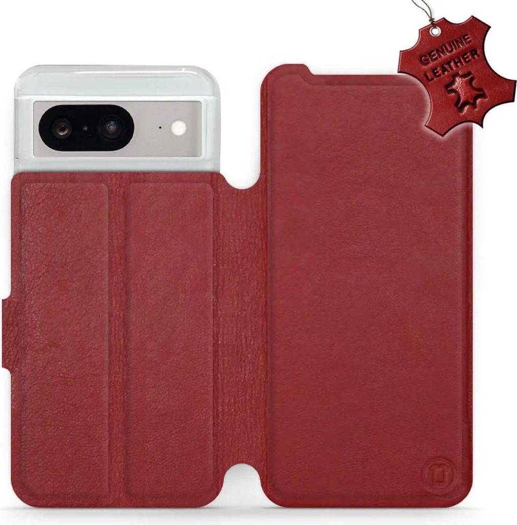 Echtleder Handyhülle für Google Pixel 8, Mobiwear Leather, Dunkelrot