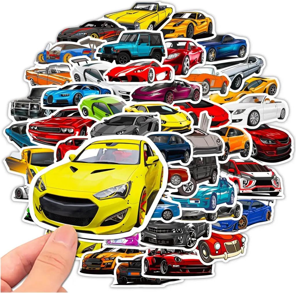Autoaufkleber-Set, 50-teilig, bunt, zum Selbermachen für Kinderdekoration