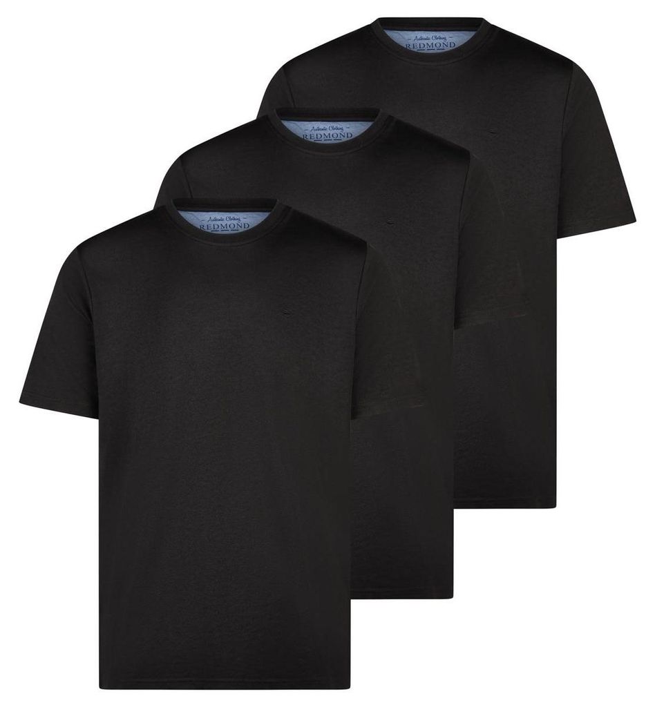 Redmond 3er Pack Basic T-Shirt Klassisches Basic für jeden Tag, Angenehmes Material , Vielseitig kombinierbar