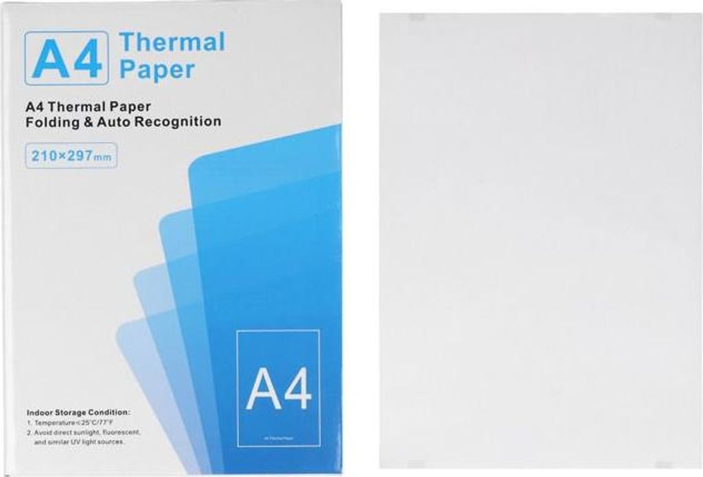 OMABETA 100 Blatt A4 Thermopapier für tragbare Drucker, tintenfrei