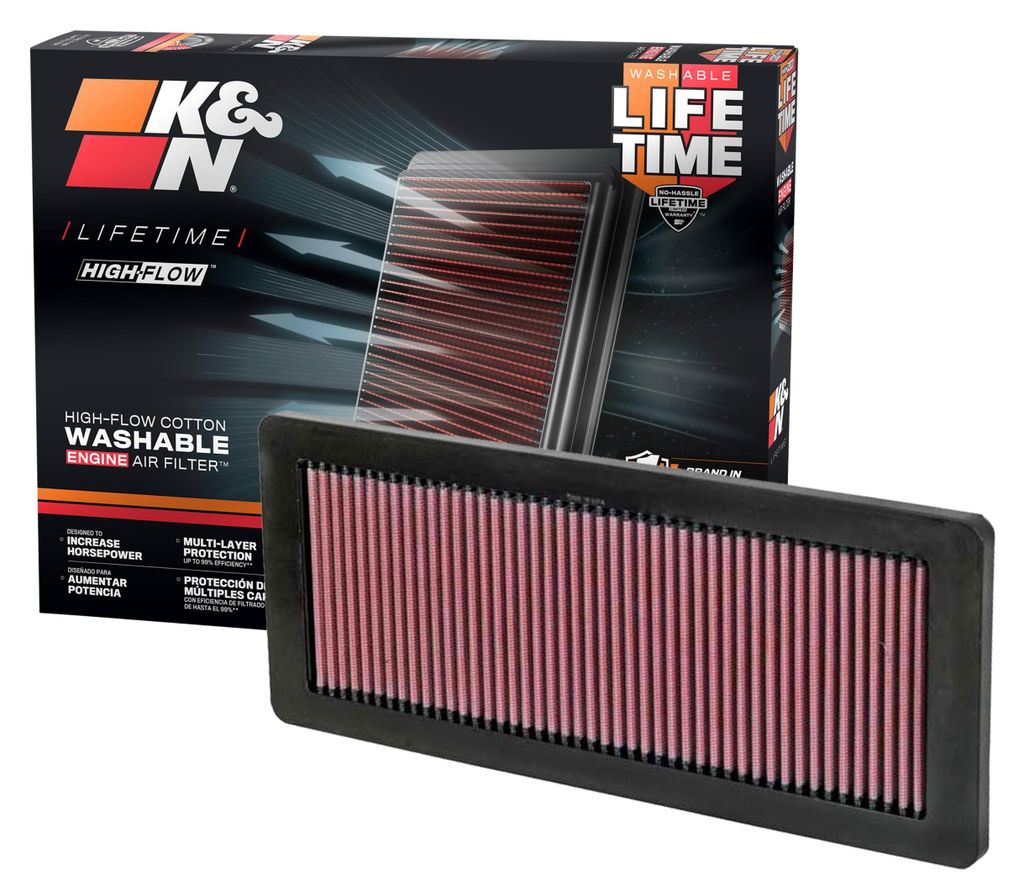 K&N 33-2936 Motorluftfilter: Hochleistung, Prämie, Produktbild 