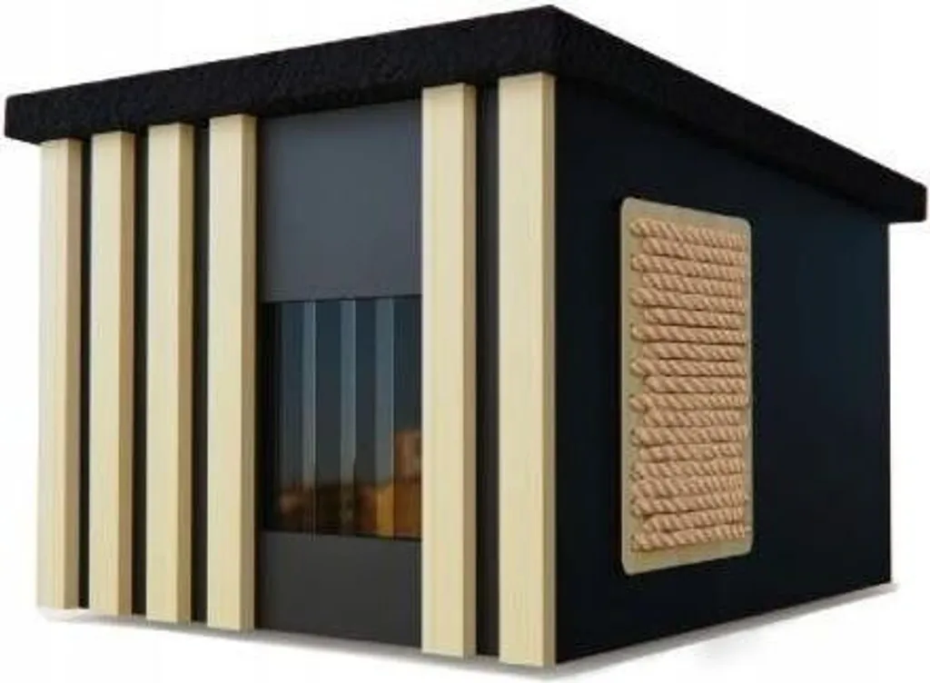 Niche pour chat en bois naturel 56x47cm abri d'hiver confortable 8656