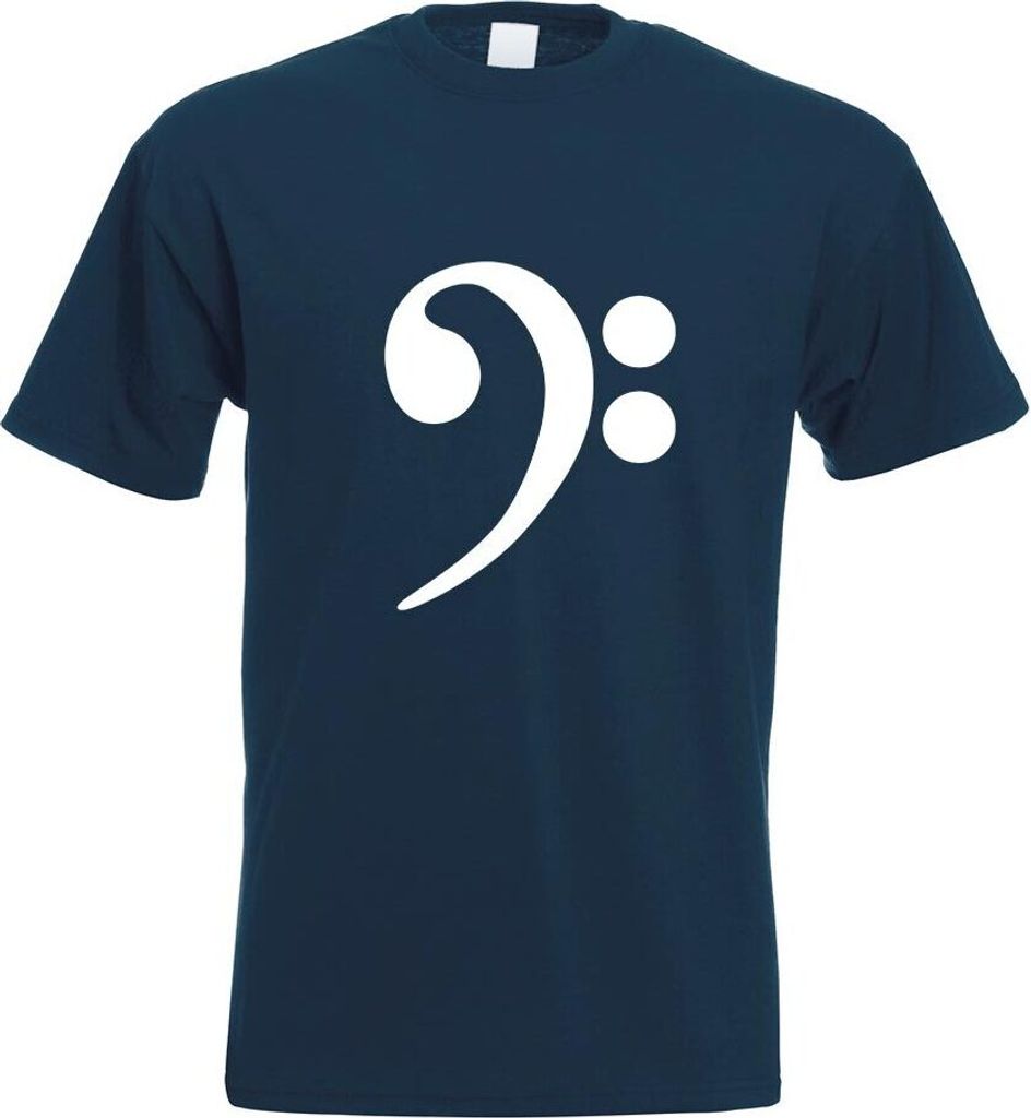 Kiwistar - T-Shirt - Navy - Bass Schlüssel Motiv Bedruckt Funshirt Design Print - mit Motiv Bedruckt - Funshirt Design - Sport - Freizeit - Herren...