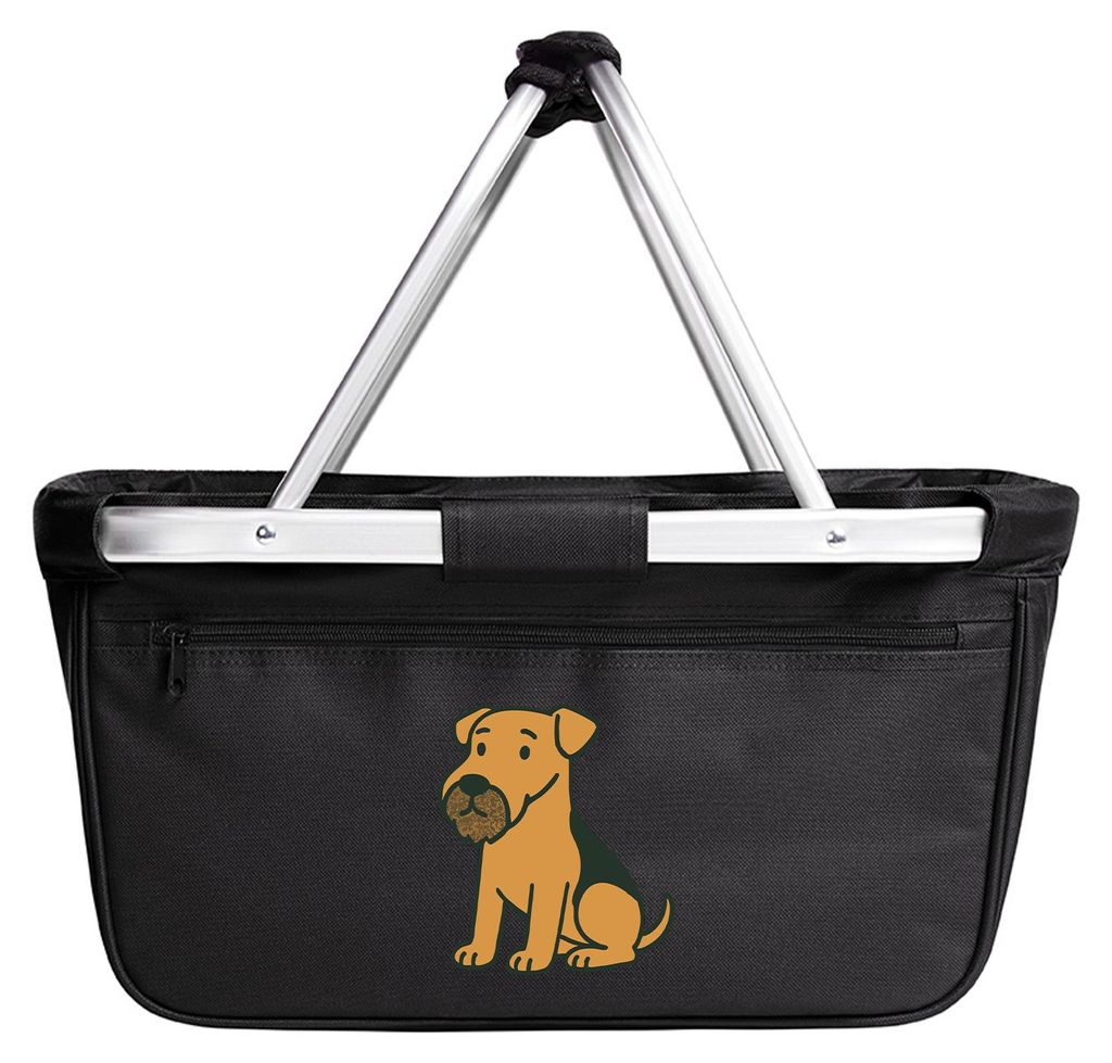 Huuraa Einkaufskorb Airedale Terrier Comic Dale 20 Liter Black faltbarer Tragekorb Geschenkidee