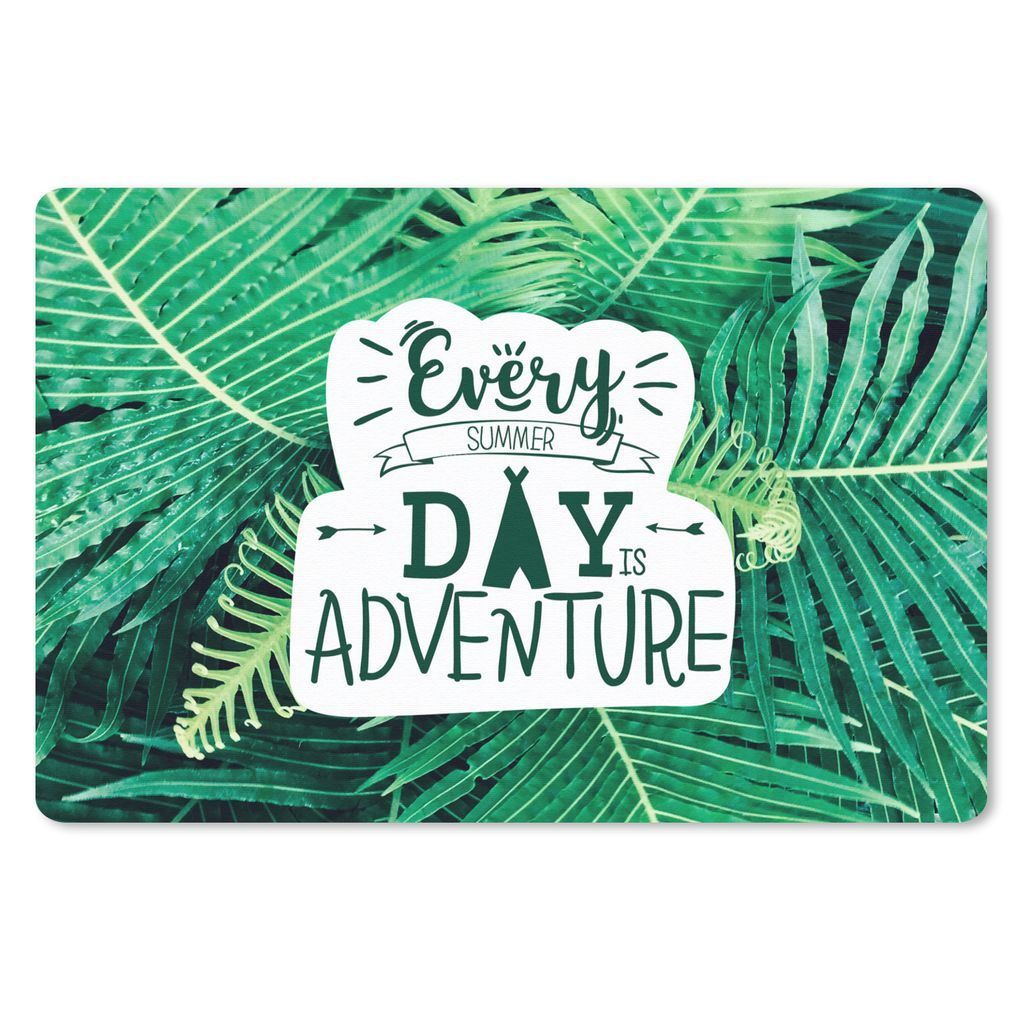 MuchoWow Mauspad Mousepad Sommer - Sprichwort - Camping - Farnkraut 27x18 cm - Mousepads - Maus Mat - Pad - Mausunterlage - Büroartikel - Desk M...