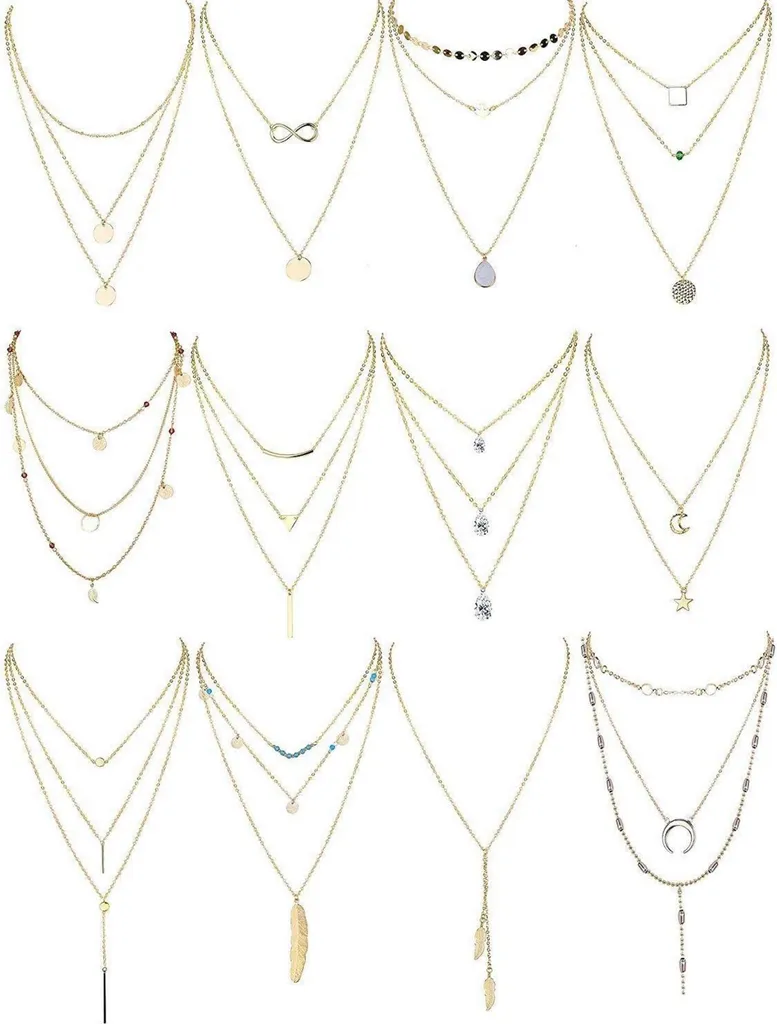 Finrezio Collana Donna Multistrato Ciondolo Boho Gioielli Estate