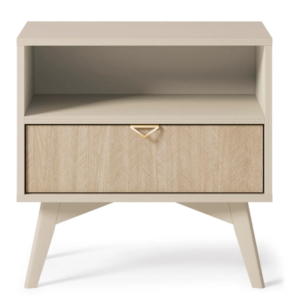 Table d'appoint WOOD 54 cm - Table de nuit beige pour lit boxspring