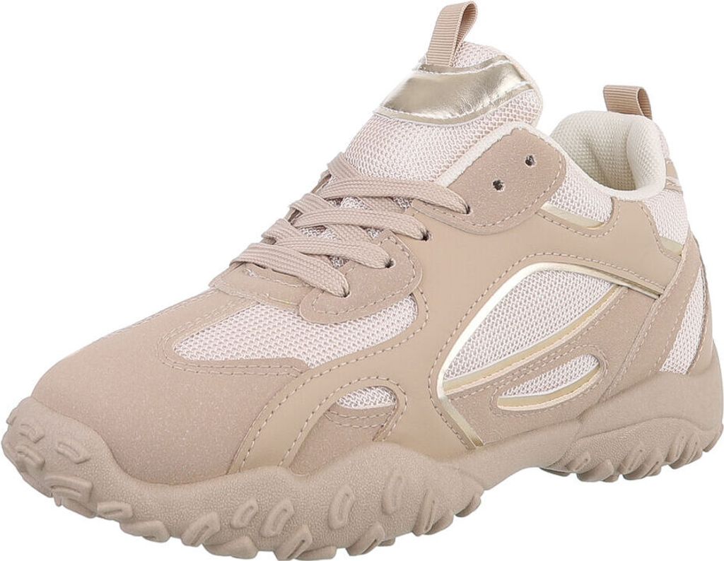 Ital-Design Damen Freizeitschuhe Lederoptik, Synthetikoptik Sneakers Low 88828420 Hellbraun Gr. 36