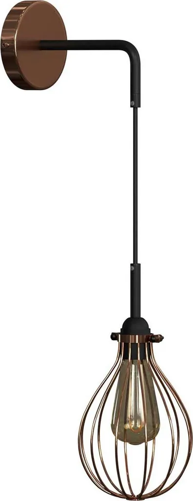 Lampe murale avec extension courbée et abat-jour Drop en métal noir