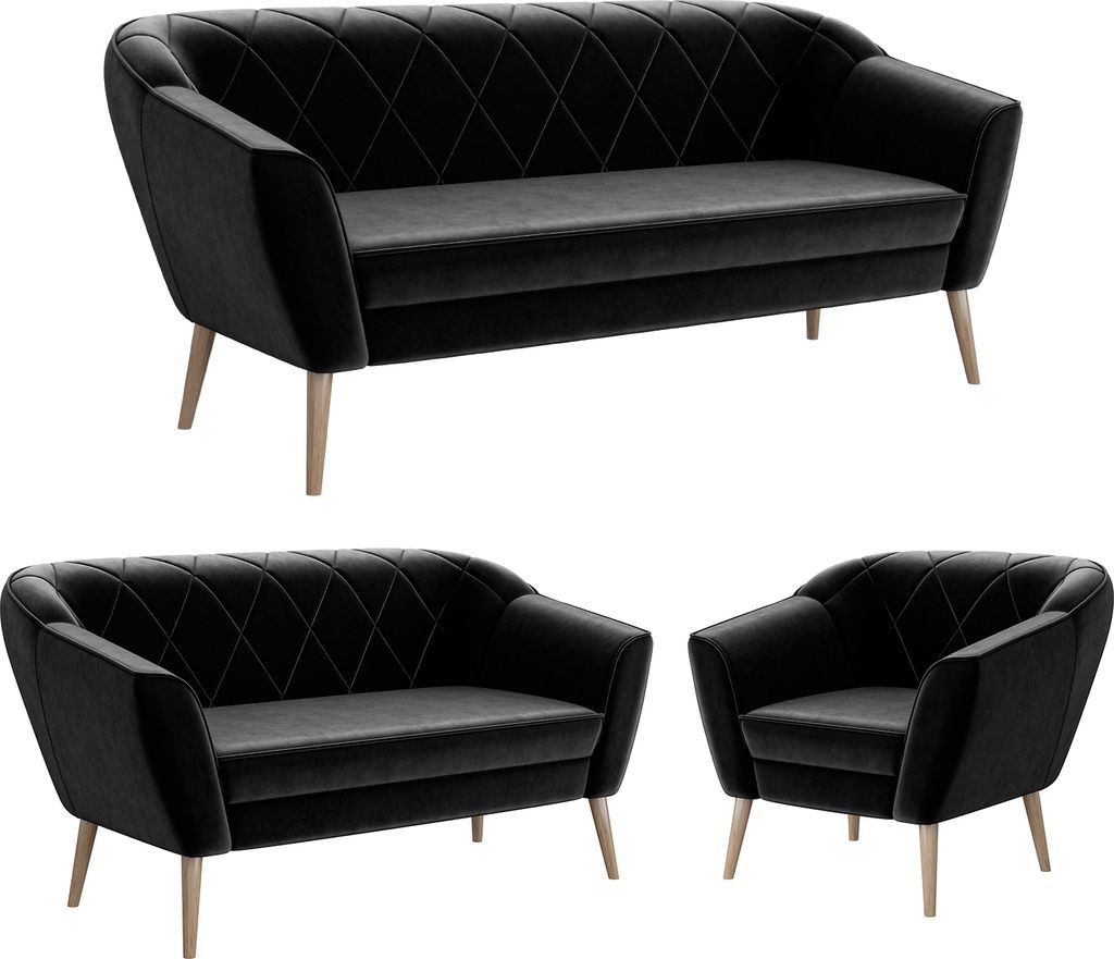 MEBLINI Mini Sofa Set 3-2-1 für Wohnzimmer - Mini Lounge für sechs Personen - Küchensofa - Sofa Klein - Sitzgarnitur - Polstergarnitur - Sofagar...