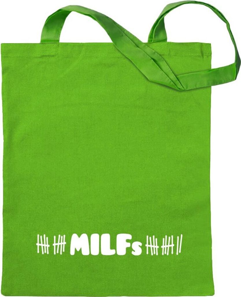 Kiwistar - Baumwolltasche - hellgrün - MILFs Motiv2 - Tragetasche Stoffbeutel Umhängetasche langer Henkel