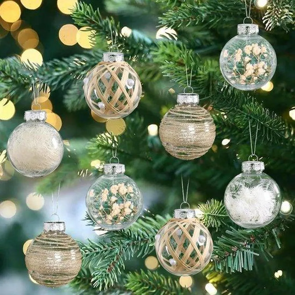 Boules de Noël rustiques en céramique lot de 20 pièces pour sapin