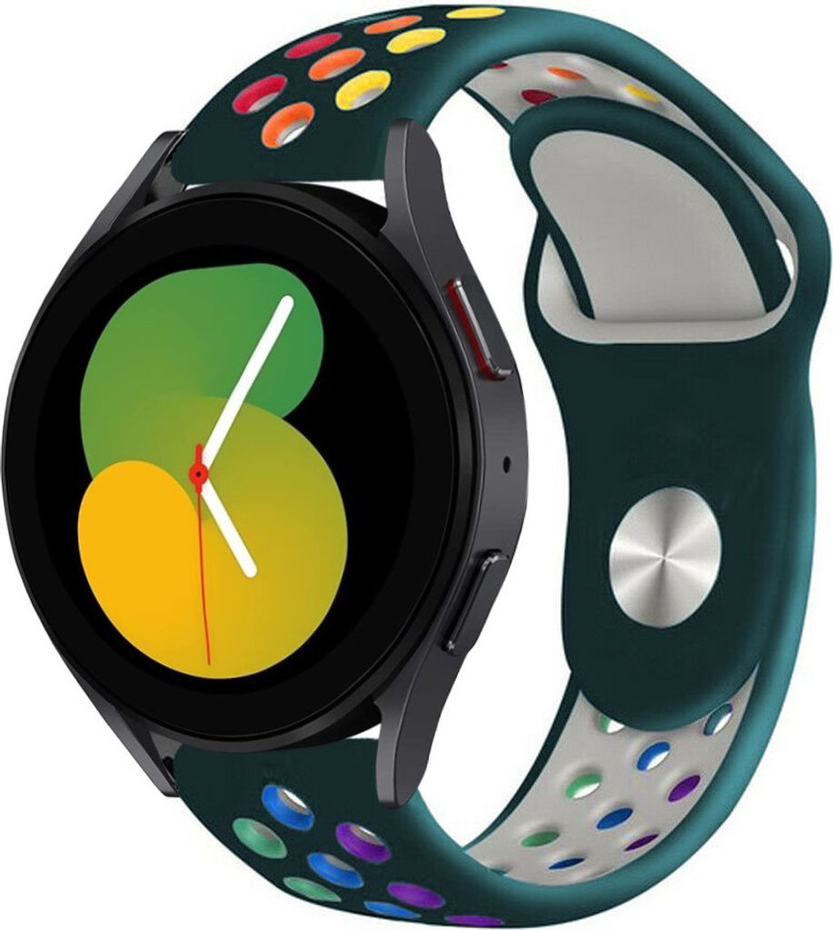 Strap-it Samsung Galaxy Watch 5 - 40mm Sportarmband (Tannengrün/Bunt)